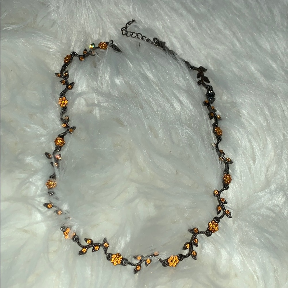 Yellow topaz flower necklace